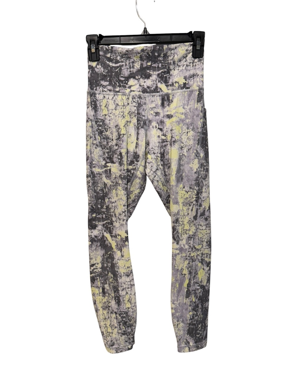 Lululemon Abstract Print High-Waist Leggings in Gray and‎ Yellow